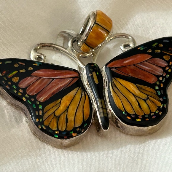 DRFJR Jewelry - Sterling Silver Inlay Butterfly Pendant